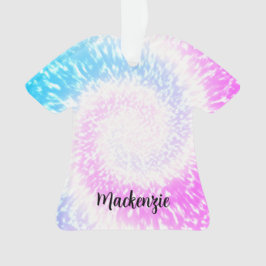 Gepersonaliseerde Tie Dye Hippy Swirl TShirt Kerst Ornament