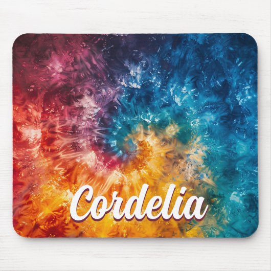 Gepersonaliseerde Tie Dye Mousepad met aangepaste  Muismat (Voorkant)