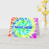 Gepersonaliseerde Tie Dye Wenskaart Kaart (Gele Bloem)