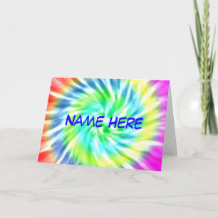 Gepersonaliseerde Tie Dye Wenskaart Kaart