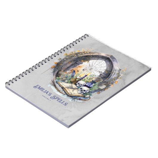 Gepersonaliseerde Tienerheks Spell Book Grimoire Notitieboek (Linkerzijde)