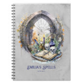 Gepersonaliseerde Tienerheks Spell Book Grimoire Notitieboek (Voorkant)