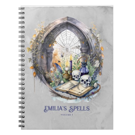Gepersonaliseerde Tienerheks Spell Book Grimoire Notitieboek (Voorkant)