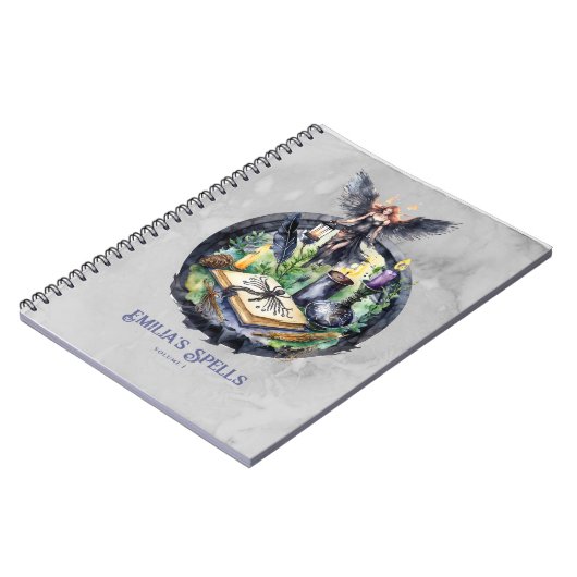 Gepersonaliseerde Tienerheks Spell Book Grimoire Notitieboek (Linkerzijde)