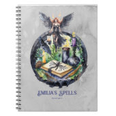 Gepersonaliseerde Tienerheks Spell Book Grimoire Notitieboek (Voorkant)