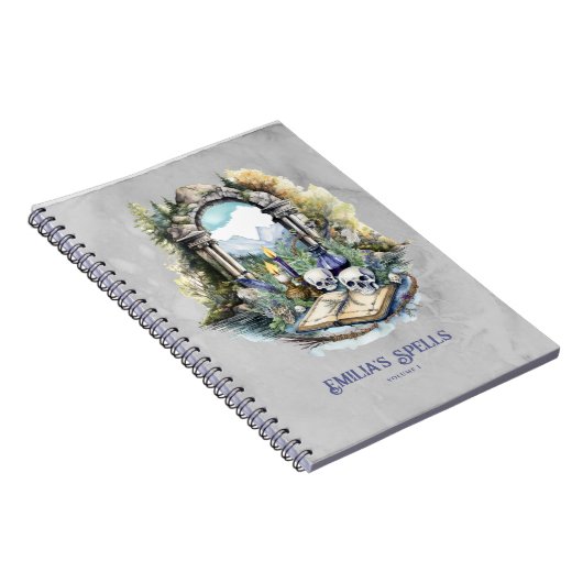 Gepersonaliseerde Tienerheks Spell Book Grimoire Notitieboek (Rechterzijde)