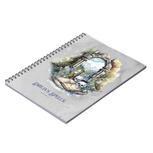 Gepersonaliseerde Tienerheks Spell Book Grimoire Notitieboek (Linkerzijde)