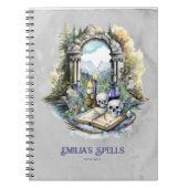 Gepersonaliseerde Tienerheks Spell Book Grimoire Notitieboek (Voorkant)