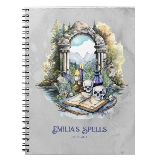 Gepersonaliseerde Tienerheks Spell Book Grimoire Notitieboek (Voorkant)