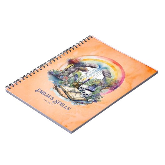 Gepersonaliseerde Tienerheks Spell Book Grimoire Notitieboek (Linkerzijde)