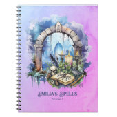 Gepersonaliseerde Tienerheks Spell Book Grimoire Notitieboek (Voorkant)