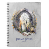 Gepersonaliseerde Tienerheks Spell Book Grimoire Notitieboek (Voorkant)