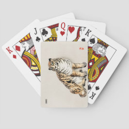 Gepersonaliseerde Tiger Japanse illustratie Pokerkaarten