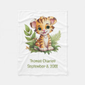 Gepersonaliseerde Tiger Oerwoud Safari Baby Deken (Voorkant)