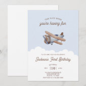 Gepersonaliseerde tijd vliegt vliegtuig verjaardag kaart (Voorkant / Achterkant)