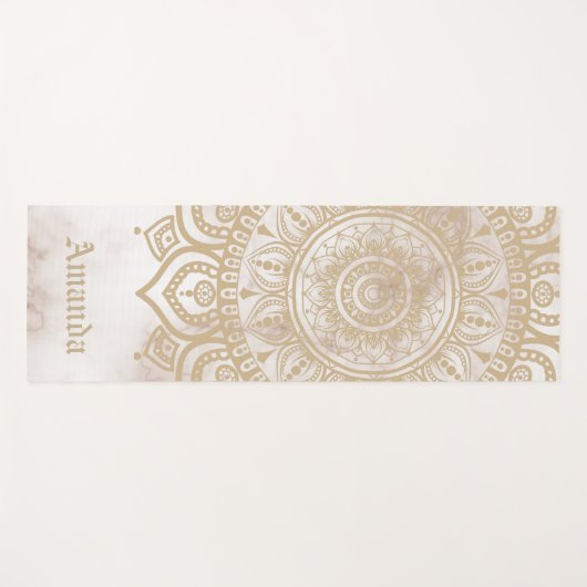 Gepersonaliseerde tijdloze pastelmarmer Mandala be Yogamat (Voorkant (horizontaal))