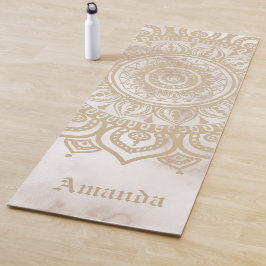 Gepersonaliseerde tijdloze pastelmarmer Mandala be Yogamat