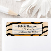 Gepersonaliseerde tijgerstrepen retouradreslabels etiket (Insitu)