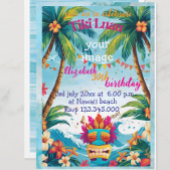gepersonaliseerde tiki luau tropisch strand Uitnod Kaart