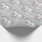 Gepersonaliseerde tin 10e bruiloft jubileum foto cadeaupapier (Hoek)