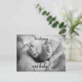 Gepersonaliseerde Tiny Baby Toes Briefkaart (Staand voorkant)