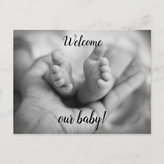 Gepersonaliseerde Tiny Baby Toes Briefkaart (Voorkant)