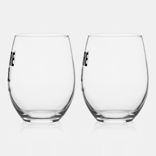 Gepersonaliseerde toekomst Mr en Mrs Naam Bruiloft Wijnglas Zonder Voet (Links)