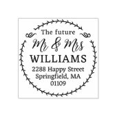 Gepersonaliseerde toekomst Mr & Mrs Round retourad Rubberstempel (Afrduk)