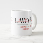 Gepersonaliseerde toekomstige advocaat naam grote koffiekop (Voorkant rechts)