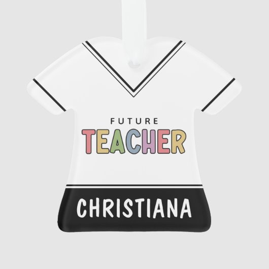 Gepersonaliseerde toekomstige leerkrachten kleurri ornament (achterkant)