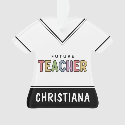 Gepersonaliseerde toekomstige leerkrachten kleurri ornament (voorkant)