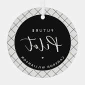 Gepersonaliseerde toekomstige piloot Elegant Glas Ornament (Achterkant)