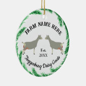 Gepersonaliseerde Toggenburg Dairy Goat Pine Wreat Keramisch Ornament (Rechts)