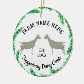 Gepersonaliseerde Toggenburg Dairy Goat Pine Wreat Keramisch Ornament (Links)