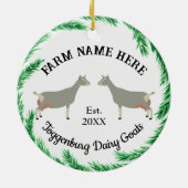 Gepersonaliseerde Toggenburg Dairy Goat Pine Wreat Keramisch Ornament (Achterkant)