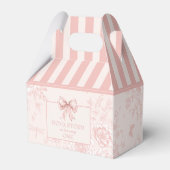 Gepersonaliseerde Toile Blush Roze Coquette Verjaa Bedankdoosjes (Achterkant)