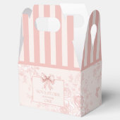 Gepersonaliseerde Toile Blush Roze Coquette Verjaa Bedankdoosjes (Geopend)