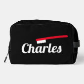 Gepersonaliseerde toilettas met rode tandenborstel toilettasje (Achterkant)