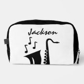 Gepersonaliseerde toilettas met saxofoon ontwerp toilettasje (Voorkant)