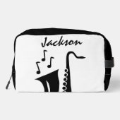 Gepersonaliseerde toilettas met saxofoon ontwerp toilettasje (Achterkant)