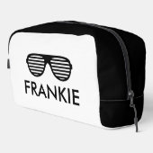 Gepersonaliseerde toilettas met zonnebril logo toilettasje (Rechterhoek)