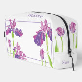 Gepersonaliseerde toilettas - Paarse irissen Toilettasje (Rechterhoek)