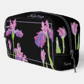 Gepersonaliseerde toilettas - Paarse irissen Toilettasje (Rechterhoek)