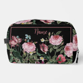 Gepersonaliseerde toilettas - Roze Bloemenmix Toilettasje (Voorkant)