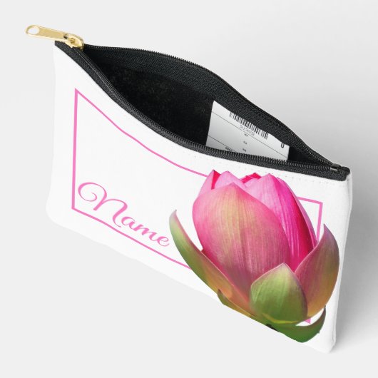 Gepersonaliseerde toilettas - Roze Lotus Etui (Open)