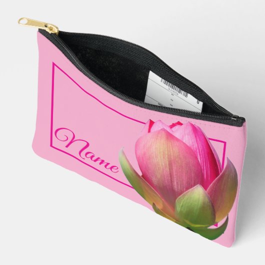 Gepersonaliseerde toilettas - Roze Lotus Etui (Open)