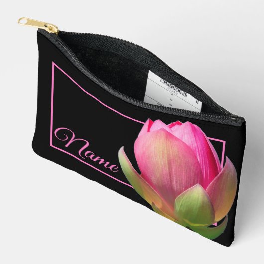 Gepersonaliseerde toilettas - Roze Lotus Etui (Open)