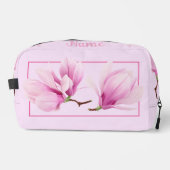 Gepersonaliseerde toilettas - Roze Magnolia Toilettasje (Voorkant)
