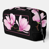 Gepersonaliseerde toilettas - Roze Magnolia Toilettasje (Rechterhoek)
