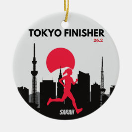 Gepersonaliseerde Tokyo Marathon Finisher, Run Tok Keramisch Ornament
